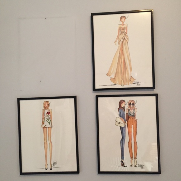 Fashion clothing model illustrations artwork frame